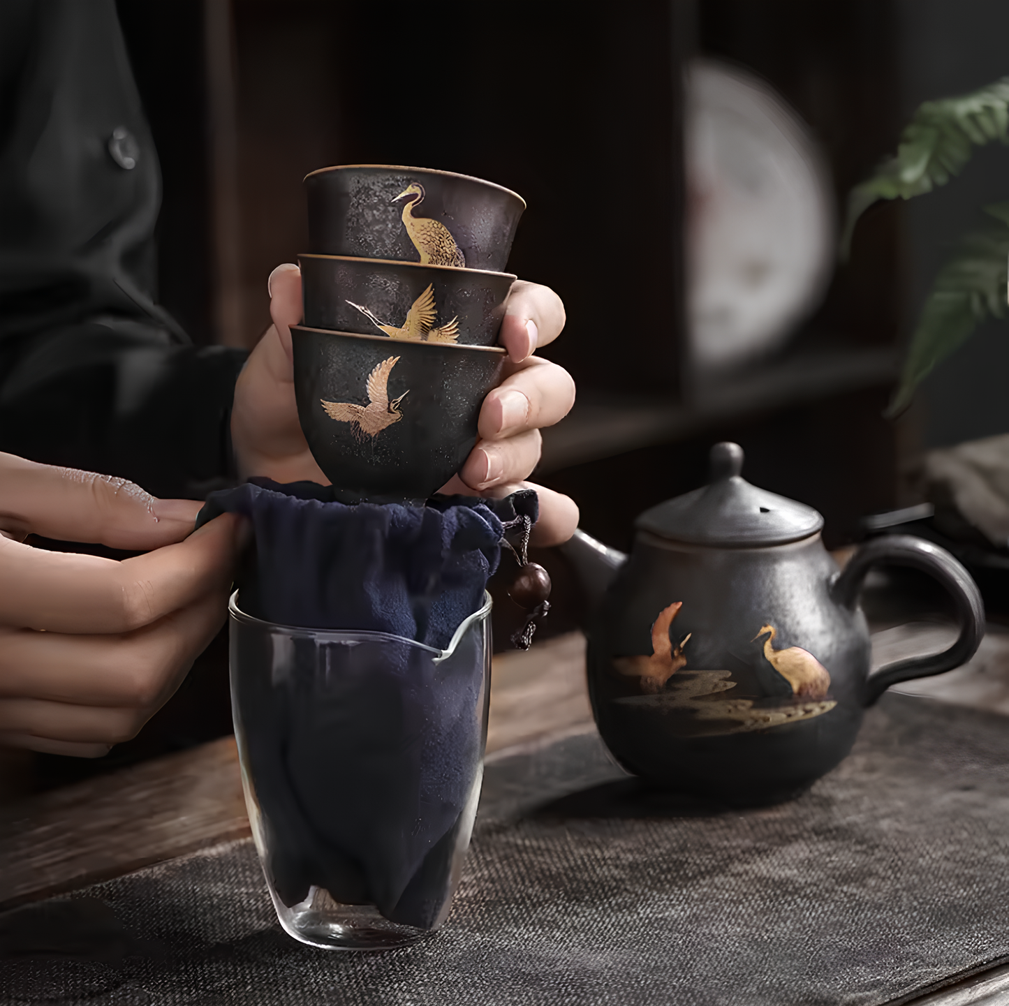 Zestaw podróżny z retro srebrną glazurą