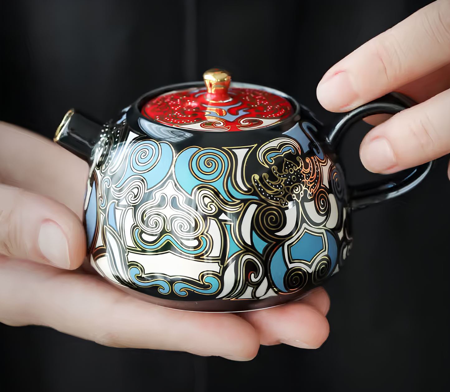 Mały czajnik „Złoty Smok” z efektem metallic