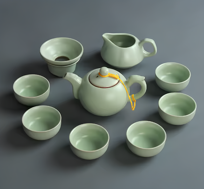 Duży ceramiczny zestaw do herbaty