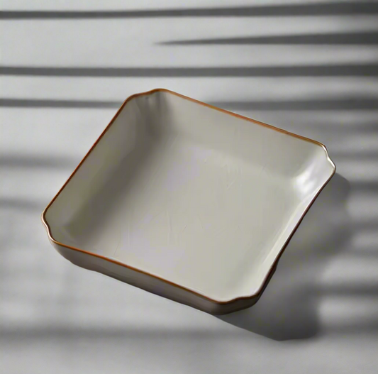 Kwadratowy podstawek z porcelany Ru Kiln