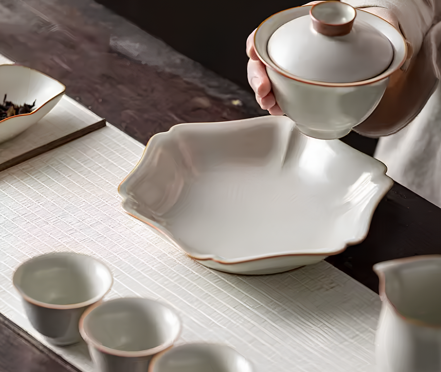Ceramiczna podstawka pod czajnik w stylu zisha